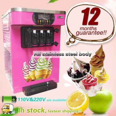 Softy Ice Cream Making Machine Commercial Steel ice cream machine with 3 flavor