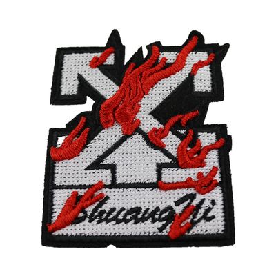 3D Red colorway embroideries iron custom decoration patch
