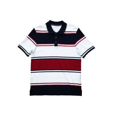 ningbo fuzhi garments men's short sleeve classic stripe polo pique tee shirts yarn dye