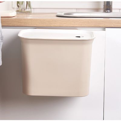 Cabinet Basket Wastebaskets, Multifuctional Hanging Trash Can Waste Bins Garbage Container with lid