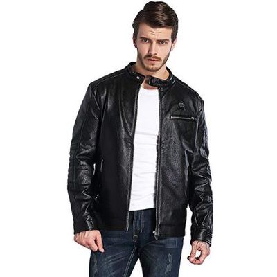 Wholesale Black Leather Battery Best Heated Jacket for Motorcycle in Winter