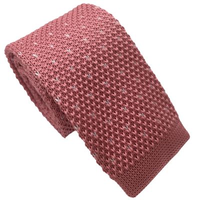 Wholesale Cheap Silk Knitted Tie Mens Knitting Neckties With Polk Dotted Stripe Pattern