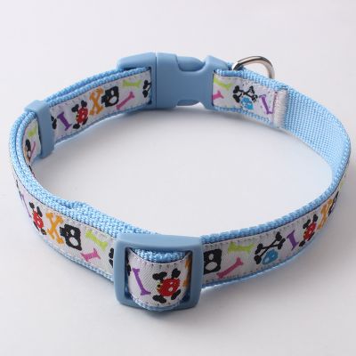 Dog training collar for sale: nylon ribbon adjustable custom logo