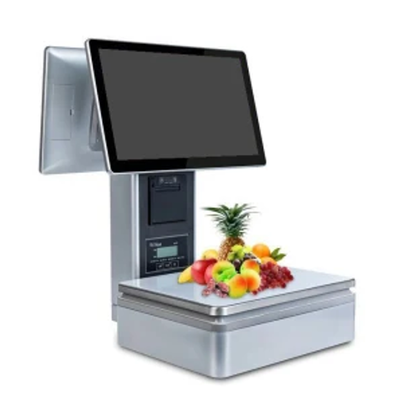 15.6in PC Weighing POS Scale with 80mm Receipt Printer Payment Qr Code Scanner Electronic Scale