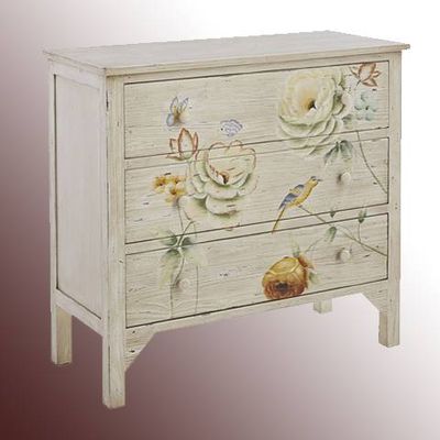 Living Room Cabinets With Hand Painted Flower