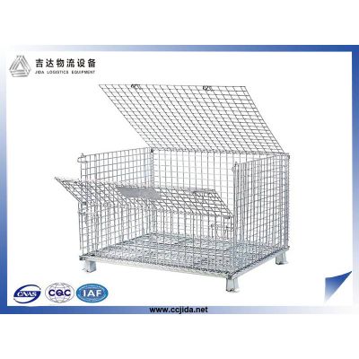 800*600*640MM large galvanized heavy metal wire mesh storage cage for racking