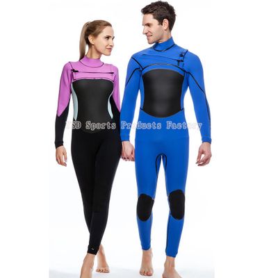 Couple fashionable front zipper super stretch diving suit