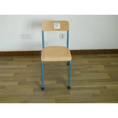 Student Metal Chair with Wood Deck