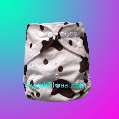 cow printed minky cloth diaper nappy