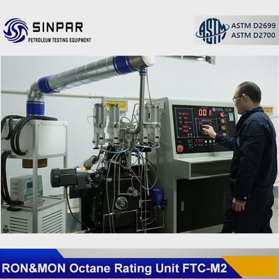 Octane rating testing machine with RON MON test method