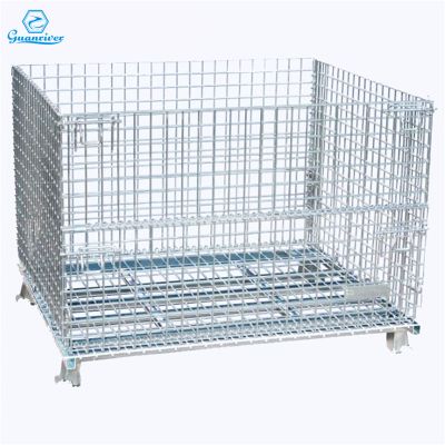 Metal rolling storage cage for supermarket