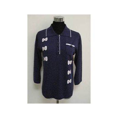 Women Polo Summer Knitwear with Embroidery