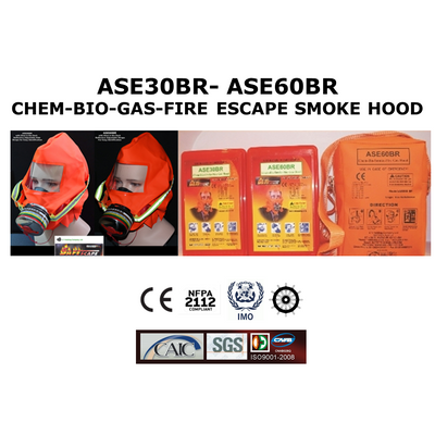 ASE30BR & ASE60BR CHEM-BIO-GAS-FIRE ESCAPE SMOKE HOOD