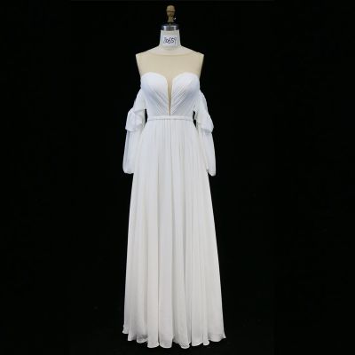 Elegant Satin Wedding Dress For Women 2022 Off The Shoulder Simple White Bridal Gowns Custom Made