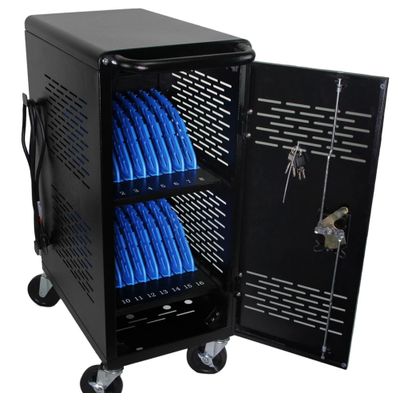 AC Charging Cart 16-bay for 16pcs Chromebook/Laptop/Macbook/Surface Pro/Ipad up to 14",