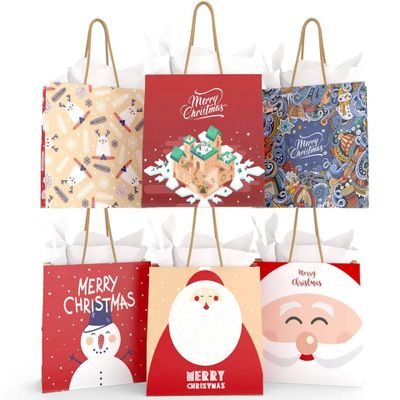 Holiday High-end Packaging Creative Gift Cute Children Christmas Gift Bag Portable Paper Bag