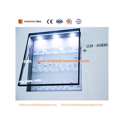 Fully Automatic Open Cleanroom Display Window For Pharmaceutical Visit Corridor