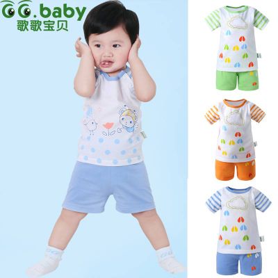 New Striped Summer Baby Sets Boy Girl 100%Cotton Short Sleeve Baby T-shirt Shorts Suits Toddler Newb