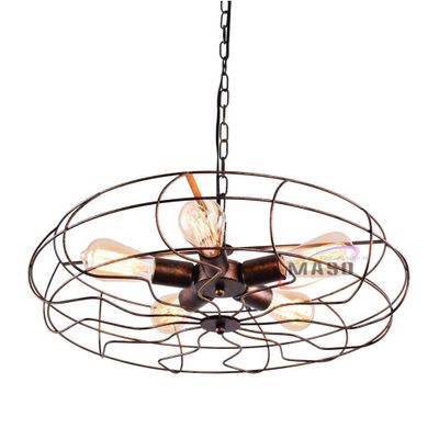 Vintage restaurant lighting ceiling fan led with light bulb socket
