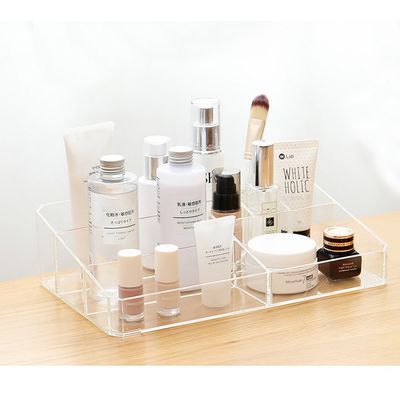 Makeup Organizer, Clear Makeup Storage Box Thick Plastic Organizer Tray Comestics Holder
