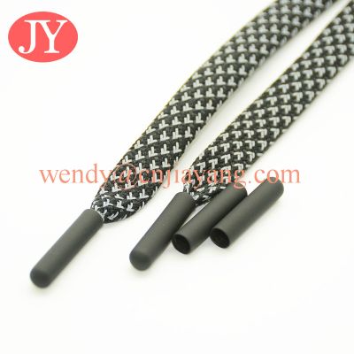 Jiayang Matte black round tube shoelace tip for sale