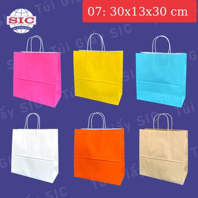 Color Kraft paper bag with twisted handle 07: 30x13x30cm