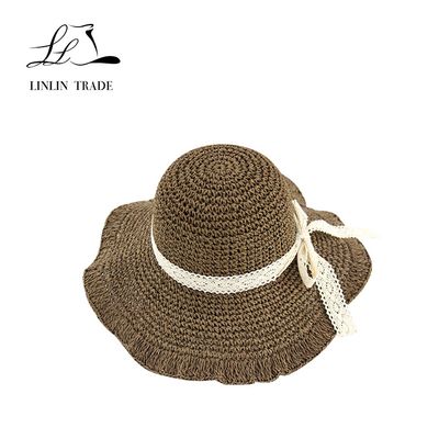 New fashionable decorated lace paper straw beach hats for women hats