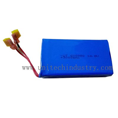 Custom battery pack 605090 14.8V 3000mAh 4S1P lithium polymer battery