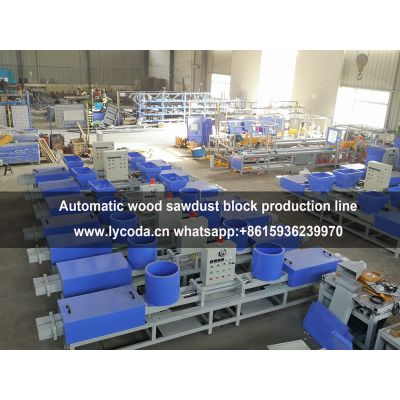 Hot press wood sawdust block machine