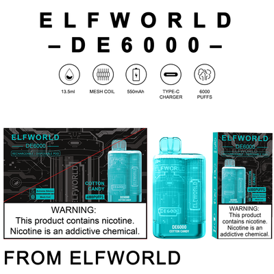 Cigarette Atomizer Original Brand Elf World De 6000Puffs