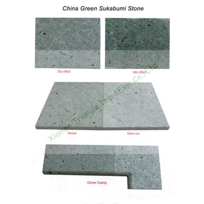 China Green Sukabumi Stone Swimming Pool Tiles