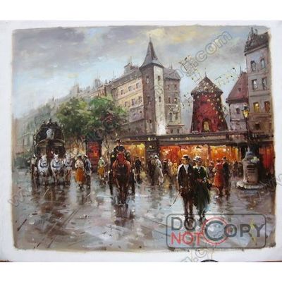 Paris Street  Oil Painting  on Cavnas 100% Hand-made PS012