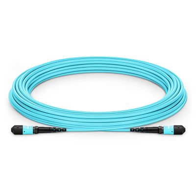 MPO To MPO 12 Core Fiber Optic Cable Fiber Optic Jumper OM3 Green PVC