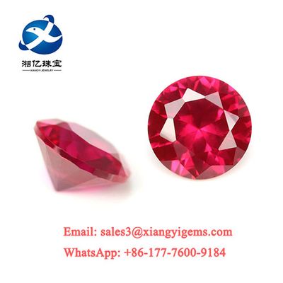 Factory price 1.0~3.0mm 1000pcs 5# synthetic Red stone round brilliant cut corundum gems stone