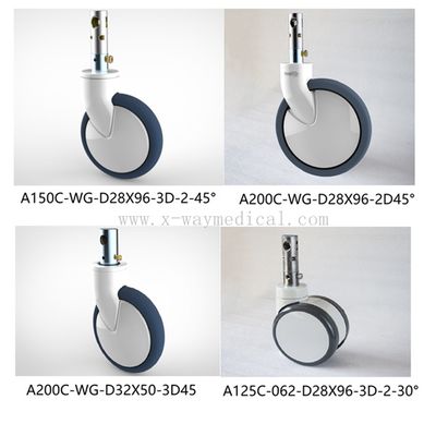 Aluminum Alloy Central locking caster high stability capacity, TPU Swival wheels shock absorption