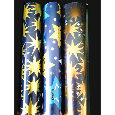 Christmas gift wrapping paper with metallozed paper