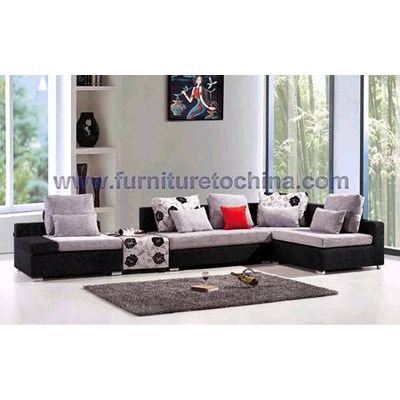 modern fabric leisure sofa with ottoman and chaise longue, sectional corner furniture