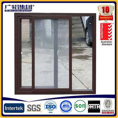 Living Room Tempered Glass Aluminium Sliding Windows Thermal Break With Louver