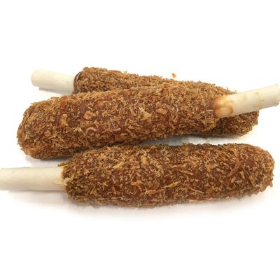 Rawhide Stick Wappred by Beef and Flossy Sausage Pet Treats Supplier