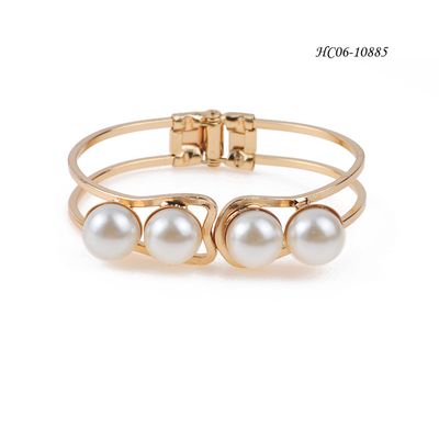 Customized Fashion Bangle Cuff HC06-10885  stainless steel bangles  wholesale imitation pearl bracel