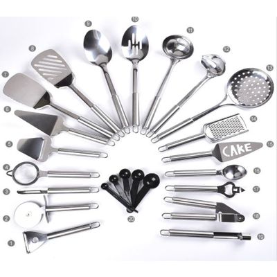 20 Piece Best Quality Cooking Stainless Steel Classic Kitchen Gadgets With Stand