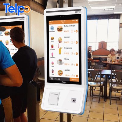 Burger King Partner Telpo food ordering machine bill payment self-service kiosk with printer for