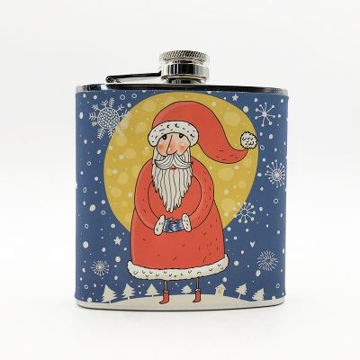 Wrapped PU With Transfer Printing Hip Flask