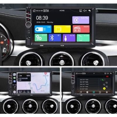 7 Inch Bluetooth FM Mirror Link Rear Camera DSP EQ AUX TF Wheel Remote Control Touch Screen Apple Ca