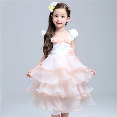 Children dress skirt girl long sleeve wedding dress new red bow Princess dress Baby girl Dress, flow