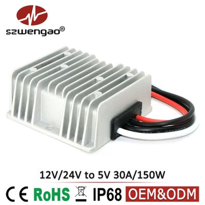 12V/24V to 5V 30A 150W DC DC Step Down Converter Voltage Regulator