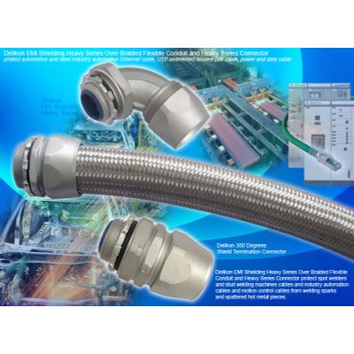 Delikon car industry automation cable protection EMI shielding Heavy Series Over Braided Flexible Co