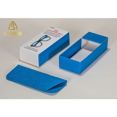 Glasses Paper Box and Case with Felt Eyewear Pouch