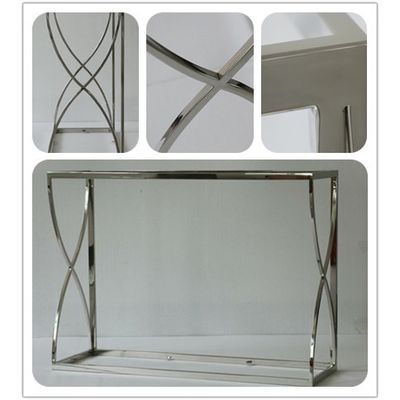 Formaldehyde Free Stainless Steel Polished Long Metal Desk For Hotel Project Hotel Furniture