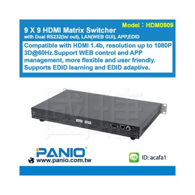 4K30HZ HDMI 9 IN 9 OUT Matrix Switcher with RS232 APP TCPIP